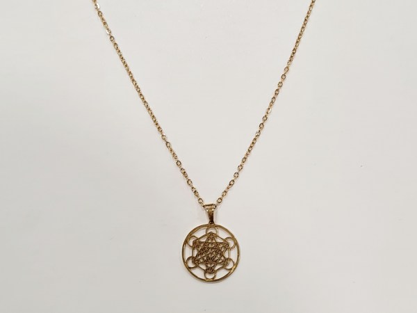 collier metatron doré acier inoxydable